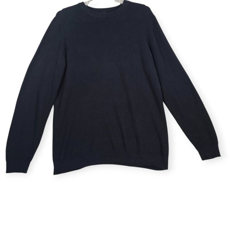 Piazza Italia | Crewneck Sweater | Men's | Medium | Black | Textured Knit